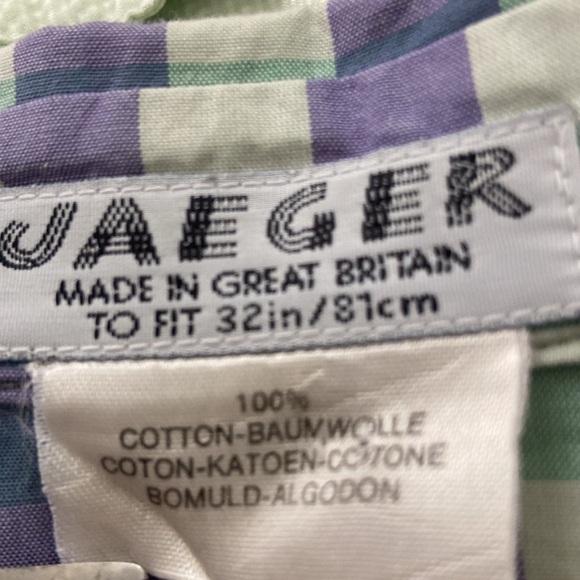 Jaeger VTG Gingham Cotton Button Down Shirt sz m - Picture 3 of 3